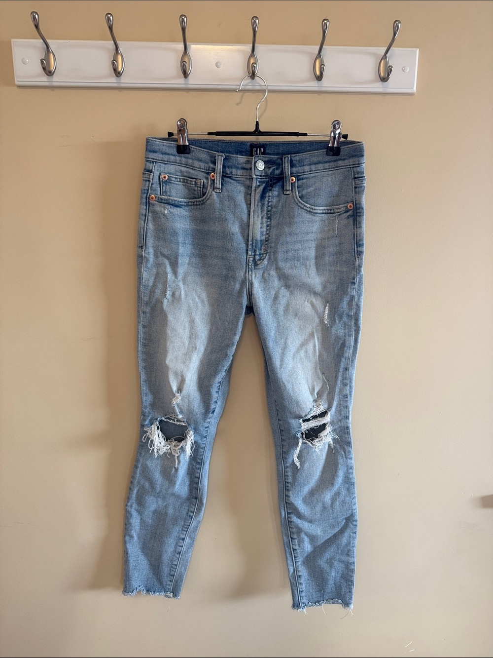 GAP Light Blue Ripped Skinny Jeans